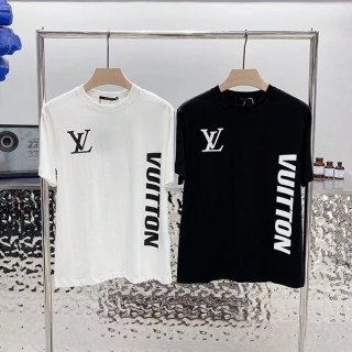 New color available★Louis Vuitton T-shirt copy cotton black & white vuj88378