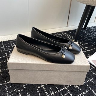 Jimmy Choo New Replica Elme Pearl Nappa Leather Flat Shoes JIR95278
