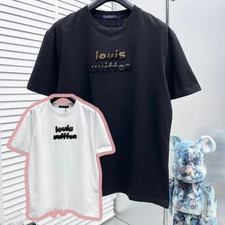 Latest and stylish Louis Vuitton graphic crew neck T-shirt copy in 2 colors vuf62640