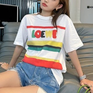 LOEWE Replica Logo Stripe Cotton T-Shirt H616Y22J12 with Tracking