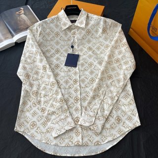Very popular! Louis Vuitton Monogram Long Sleeve Cotton Shirt Replica 1ABJLL