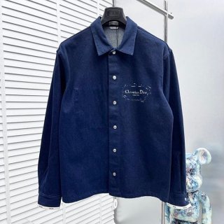 Eye-catching color Dior logo print cotton overshirt fake 383D491AY978