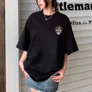 Cheap Chrome Hearts Neck Logo T-Shirt Fake Short Sleeve Kuv47012 with Tracking