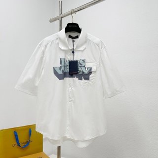 Louis Vuitton short sleeve cotton shirt replica vue76758