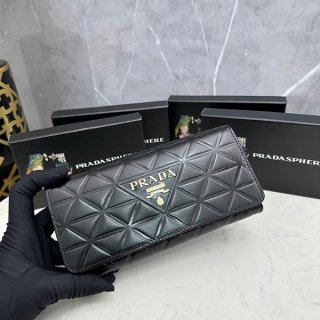 Eye-catching colors Prada brushed leather wallet replica ML202