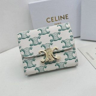 Super low price! Celine Triomphe canvas compact wallet Cen30554