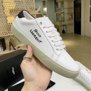 Rare color Saint Laurent Court Classic canvas distressed sneakers fake Saj43777