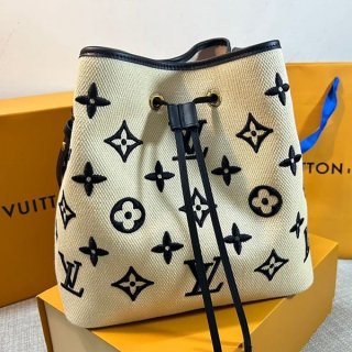 Secured Louis Vuitton NeoNoe MM Bag White Replica M23080