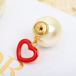 Very popular!! New color Dior heart and pearl earrings fake dei97046