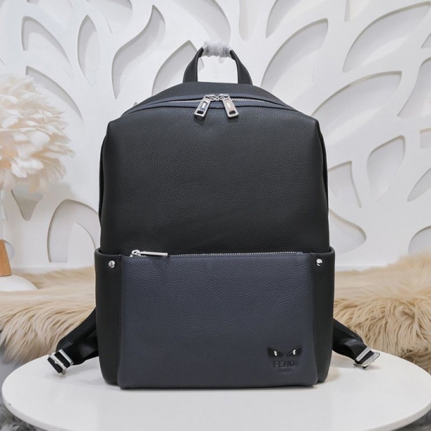 New Spring Fendi Replica Black Nylon & Leather Backpack fej39888