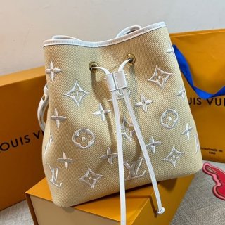 Eye-catching color Louis Vuitton NeoNoe MM bag white copy M22852