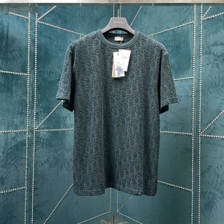 Eye-catching color Dior D-Oblique motif T-shirt fake det04795