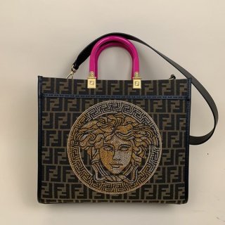 Popular collaboration ☆ Fendi x Versace fake tote bag fez96121