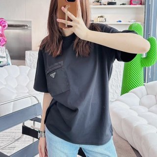 Perfect gift: Prada replica crew neck stretch cotton T-shirt puv76743