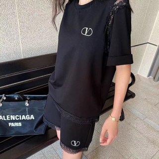 Valentino "V Logo" T-shirt & shorts replica Vun35881