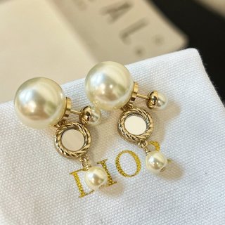 Dior Tribal Earrings Replica Metal, Resin Pearl, Mirror E2302WOMPL_D301