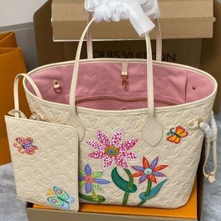 Immediate shipping Louis Vuitton LV x YK Neverfull MM Replica Tote Bag M21733