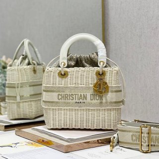 Lady Dior Replica Basket Bag Wicker & Dior Oblique dey96929