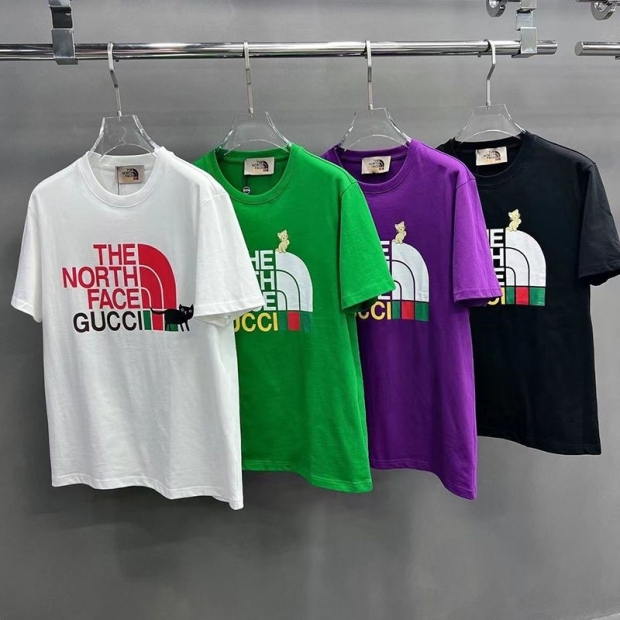 Very popular: Gucci x North Face collaboration short-sleeved T-shirt replica guh57850