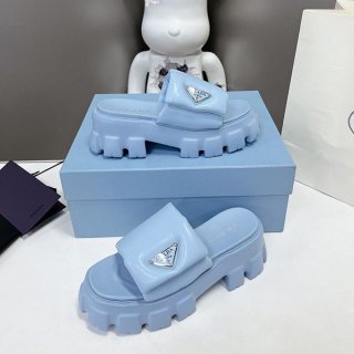 Secured Prada Replica Monolith Quilted Leather Sandals Logo put90586