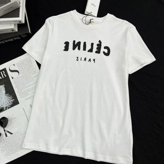 Free shipping Celine cotton jersey T-shirt fake logo Cei25360