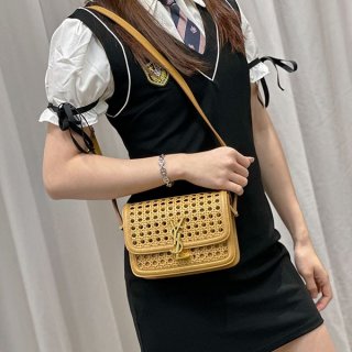 Saint Laurent Solferino Box Replica Wicker Shoulder Bag Sac07398