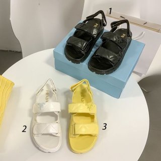 Free shipping Prada Padded Nappa Leather Sandals Replica 3 colors put24136