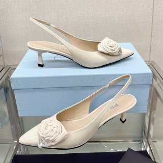 New sale Prada fake patent leather slingback pumps pue24747