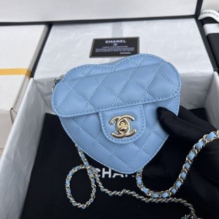 Very popular!! New color★Chanel heart-shaped chain clutch bag copy shy09031