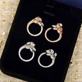 Very popular! Tiffany fake Victoria Diamond Vine Circle Earrings in 2 colors 68287472