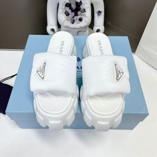 Nice Prada Replica Monolith Quilted Leather Sandals Logo PUV26792