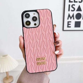 High quality??? Miu Miu replica matelassé leather iPhone 13/14 Pro case myr74982