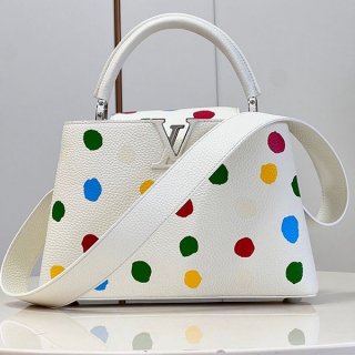 Eye-catching color Louis Vuitton and Yayoi Kusama collaboration Capucines MM copy bag M21663