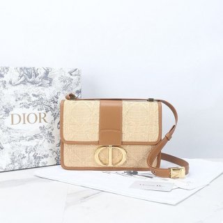 Dior 30 Montaigne replica raffia shoulder bag dew91611