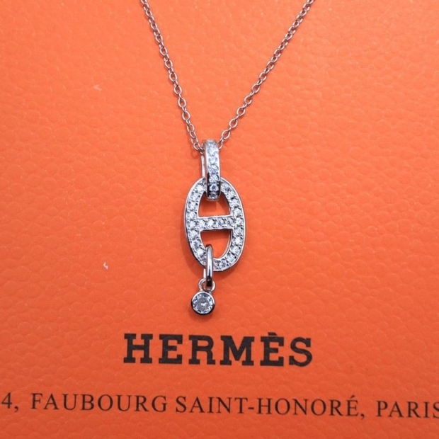 No customs duties Hermes Chaine d'Ancre diamond long necklace copy ere84318
