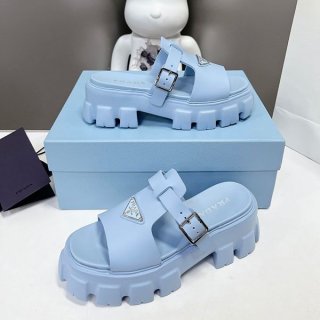 Very popular! Prada Replica Monolith Foam Rubber Sandals pua55585