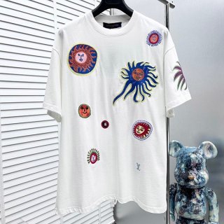 Hard to find Louis Vuitton x YK fake embroidered face T-shirt 1AB6OW