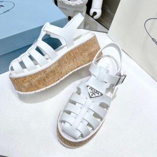 Very popular! Prada Rubber wedge platform sandals, fake wedge sandals pub83961