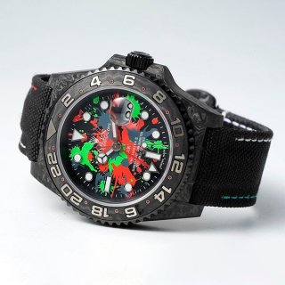 Rolex DiW Carbon GMT Master II Copy "MOTLEY GMT" rod02469