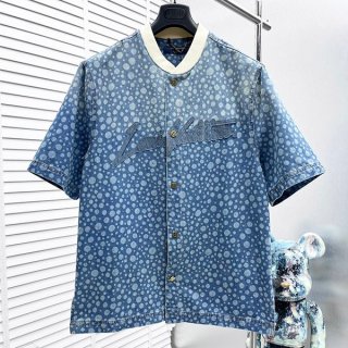 Louis Vuitton x YK Replica Infinity Dot Denim Shirt 1AB6O4
