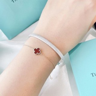 ☆Super popular☆Tiffany Metro 3-row bracelet fake rose gold Tiy77074