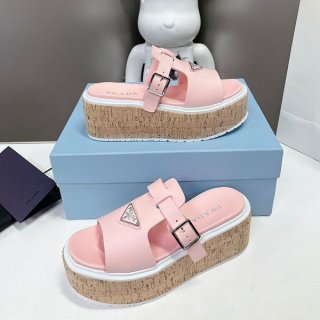 Sold out Prada rubber wedge platform sandals replica puj40223