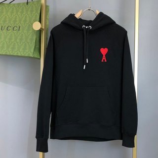Ami Paris AMI DE COEUR Organic Cotton Hoodie Copy amo45989