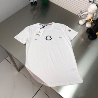 21-22AW MONCLER Logo Cotton T-shirt Replica White moh23710