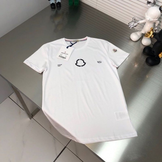 21-22AW MONCLER Logo Cotton T-shirt Replica White moh23710