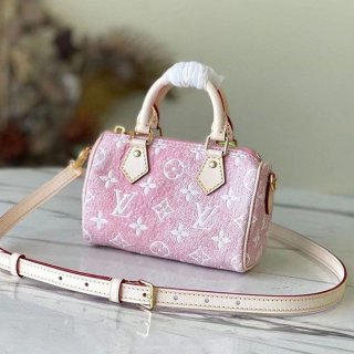 ☆Super popular☆Louis Vuitton Nano Speedy Pink Denim Replica M81213