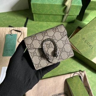 No.1 Popularity Gucci [Dionysus Replica] Canvas Card Case (with coin and bill compartment) guz71629