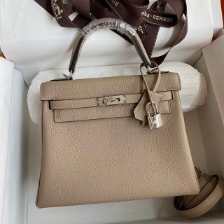 Hermes Replica Kelly 25cm Inner Stitching Touch Silver Hardware erv65435