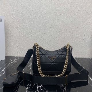 Hard to find Prada sheep fur replica shoulder bag with triangle logo puy25034