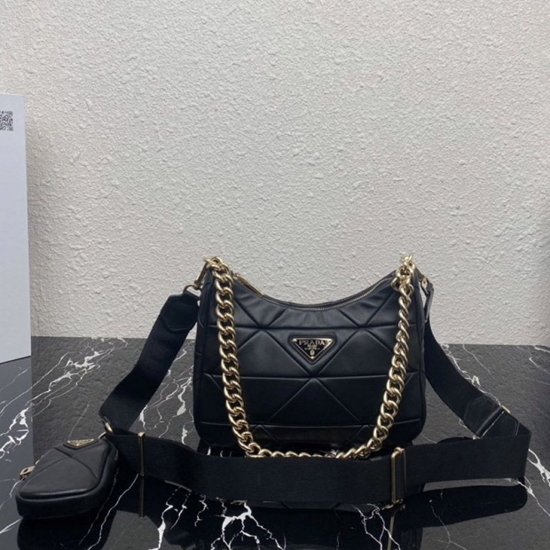 Hard to find Prada sheep fur replica shoulder bag with triangle logo puy25034